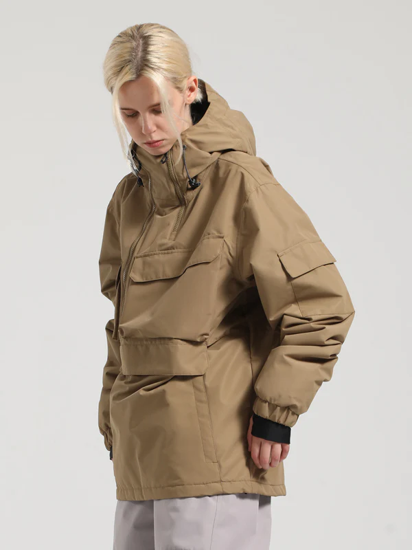 Women's Gsou Snow Winter Action Anorak Cargo Snowboard Jacket - Image 3