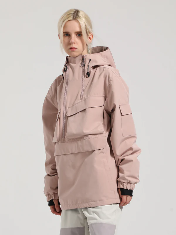 Women's Gsou Snow Winter Action Anorak Cargo Snowboard Jacket - Image 8