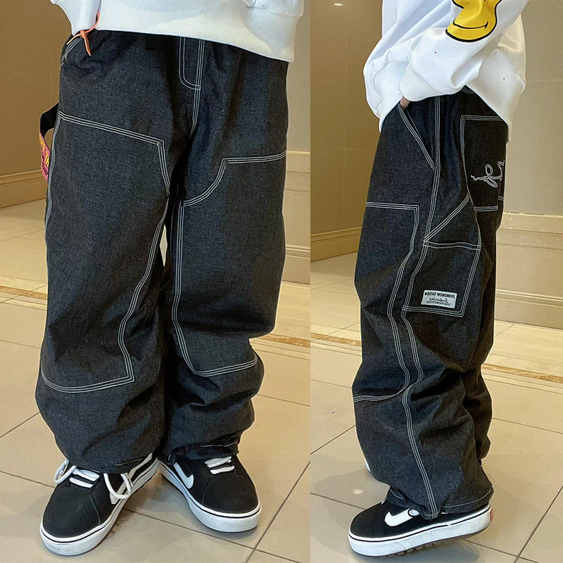 Women's John Snow ChillTrack Oversize Baggy Snowboard Pants Cargo Denim Jeans - Image 11