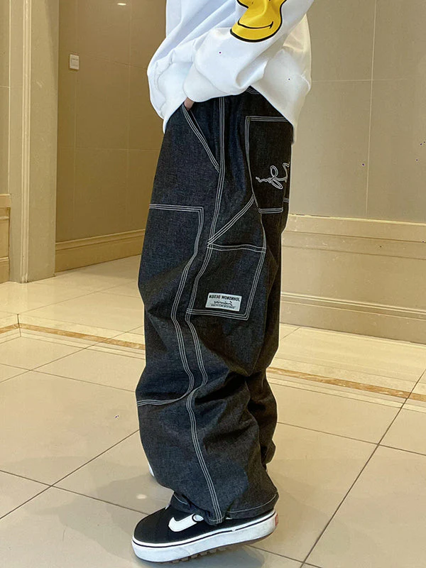 Women's John Snow ChillTrack Oversize Baggy Snowboard Pants Cargo Denim Jeans - Image 12