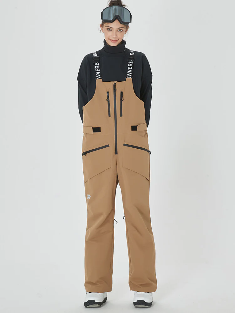Women's Mountain Freerider Swag Cargo Snowboard Bib Overalls Baggy Snow Pants - Image 2