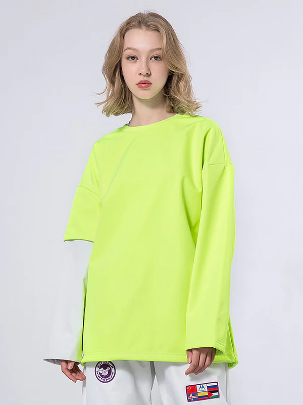 Women's Mutu Snow Fake Two Crew Neck Sweater - Image 5