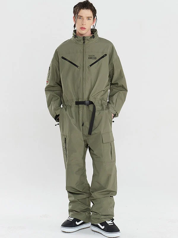 Women's Nandn Mountain Cargo Baggy Snowsuit One Piece Snow Jumpsuit - Image 11