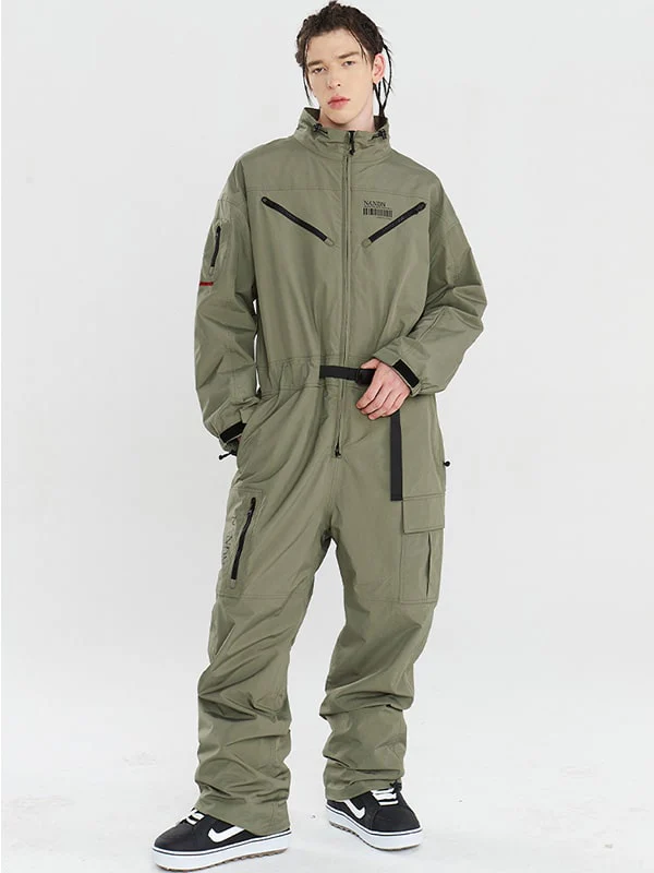 Women's Nandn Mountain Cargo Baggy Snowsuit One Piece Snow Jumpsuit - Image 12