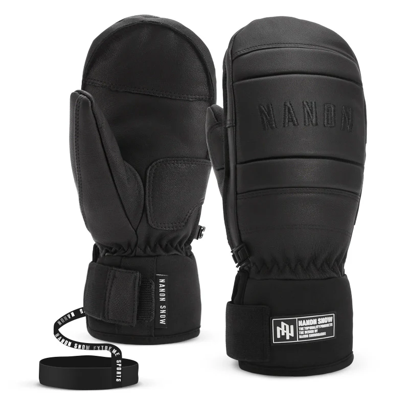 Women's Nandn Mountain Chill Goat Leather All Weather Snowboard Gloves Mittens - Image 3