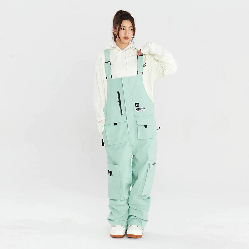 Women's Nandn Pockets Fun Snowboard Bibs Snow Pants - Image 3