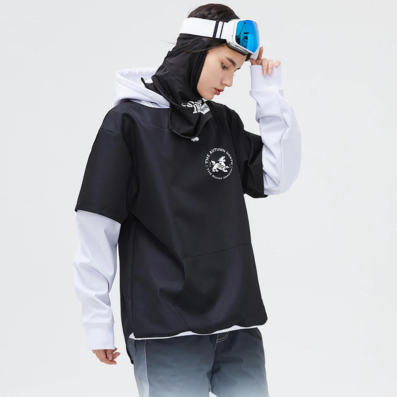 Women's Northfeel Moonlight Reflective Black/White Waterproof Snow Hoodie - Image 4