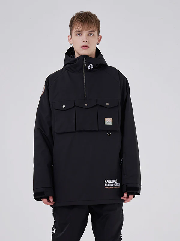 Women's RAWRWAR 3 Cargo Pow Line Pockets Half Zipper Snow Jacket - Image 6