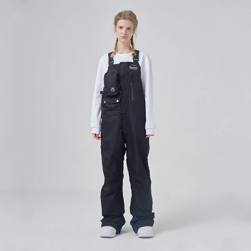 Women's RAWRWAR Ice Storm Pocket Solid Snow Bibs Pants - Image 3