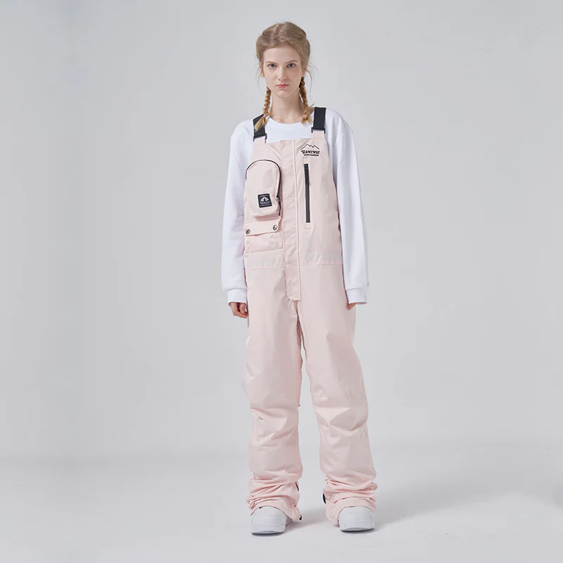 Women's RAWRWAR Ice Storm Pocket Solid Snow Bibs Pants - Image 7