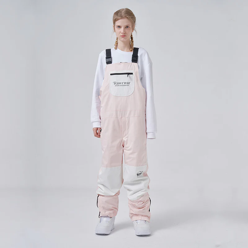 Women's RAWRWAR Mountain Discover Colorblock Snow Bibs Ski Pants - Image 5