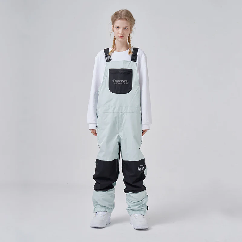 Women's RAWRWAR Mountain Discover Colorblock Snow Bibs Ski Pants - Image 7