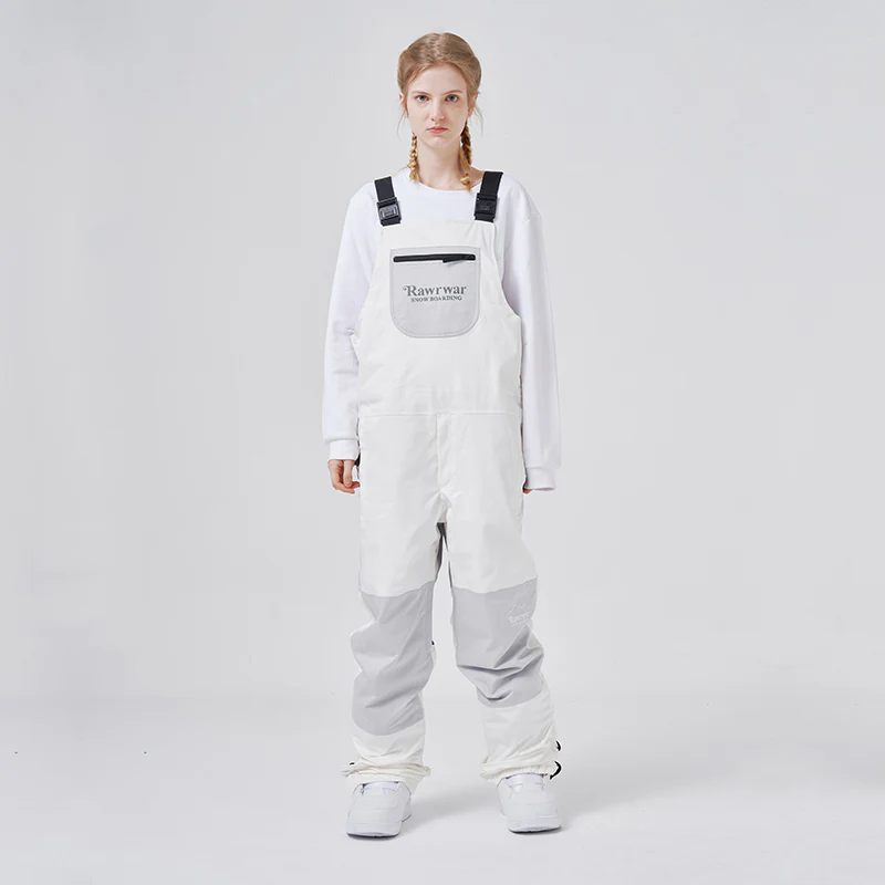 Women's RAWRWAR Mountain Discover Colorblock Snow Bibs Ski Pants - Image 9