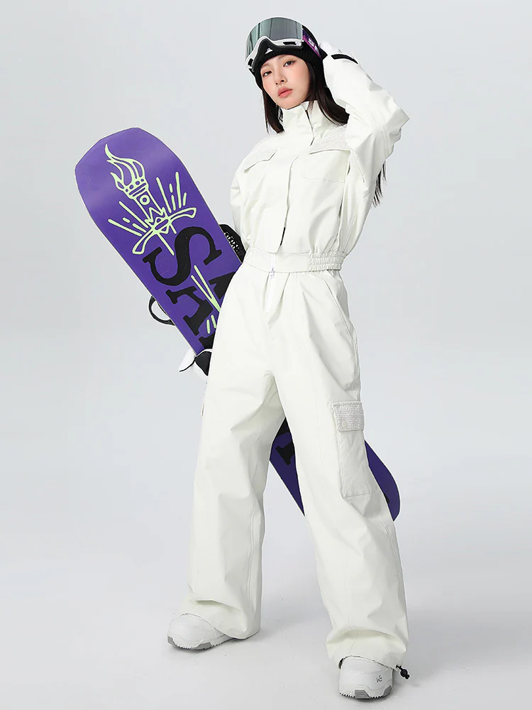 Women's Searipe High-Rise Alpine Flow Relaxed Snowsuits Overalls Pants Set - Image 3