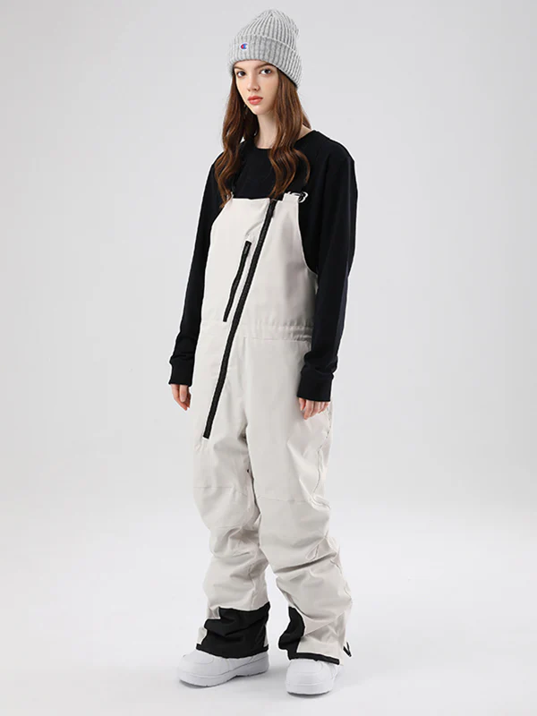 Women's Searipe Oblique Zipper Winter Crew Snow Pants Ski Bibs - Image 8