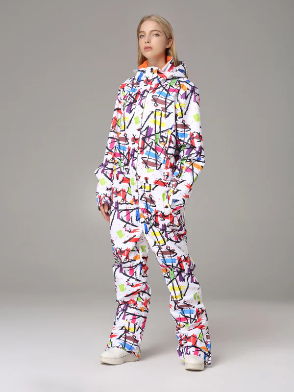 Women's Searipe One Piece Colorful Ski Suits Snow Jumpsuit - Image 8