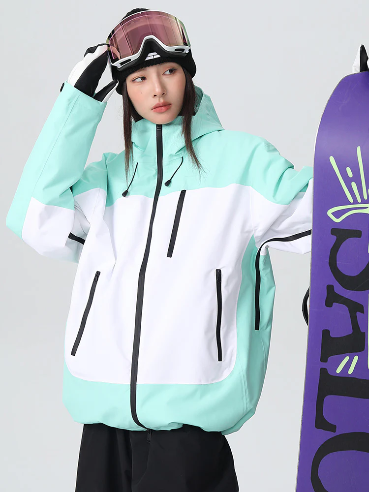 Women's Searipe Retro Vibe Color Block Baggy Snow Jacket - Image 3