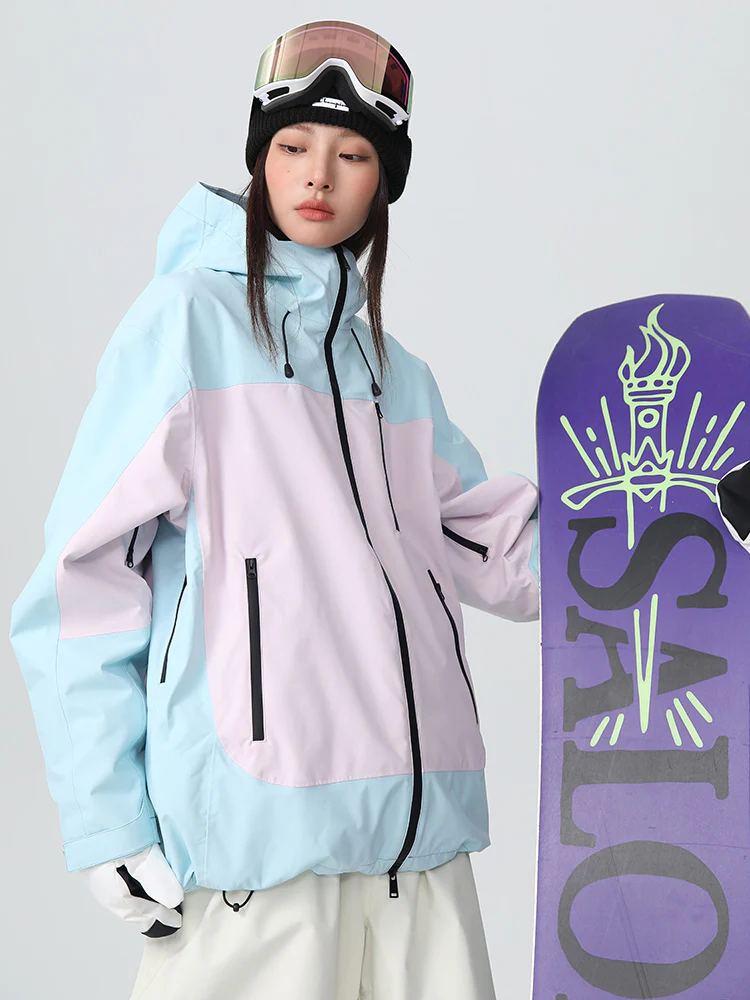 Women's Searipe Retro Vibe Color Block Baggy Snow Jacket - Image 5