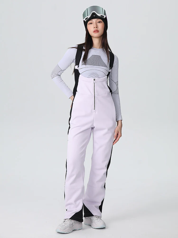 Women's Searipe Retro Vibe Elegant Stretch Flare Ski Bibs Overalls - Image 3