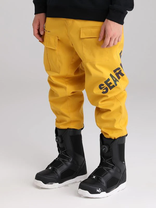 Women's Searipe Unisex Winter Discover Reflective Letters Snow Pants Ski Bibs - Image 2