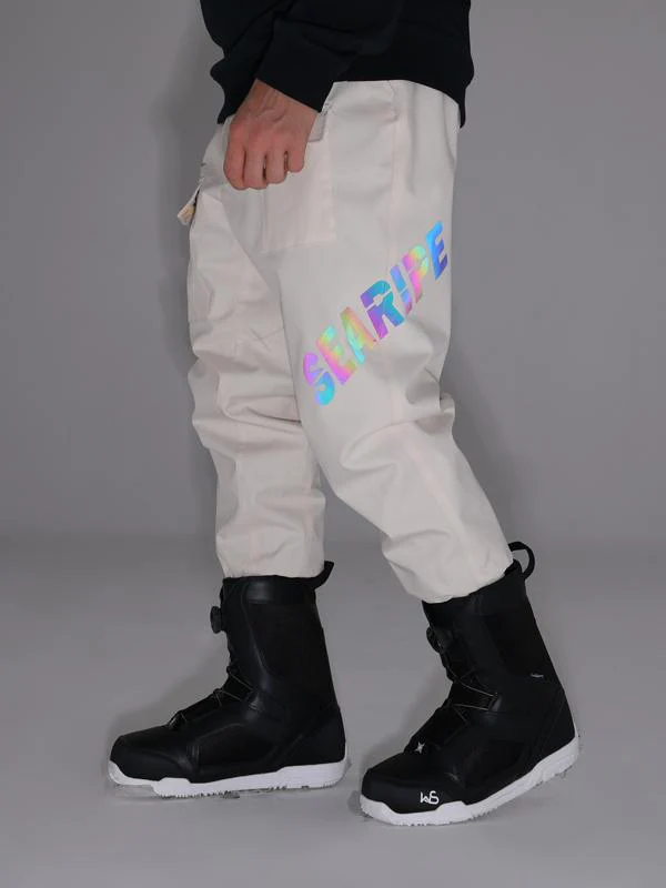 Women's Searipe Unisex Winter Discover Reflective Letters Snow Pants Ski Bibs - Image 4