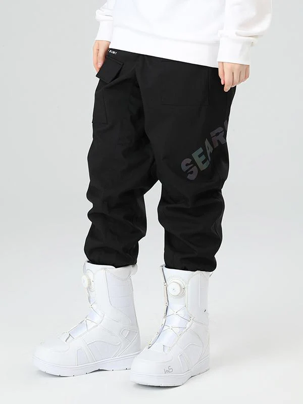 Women's Searipe Unisex Winter Discover Reflective Letters Snow Pants Ski Bibs - Image 7