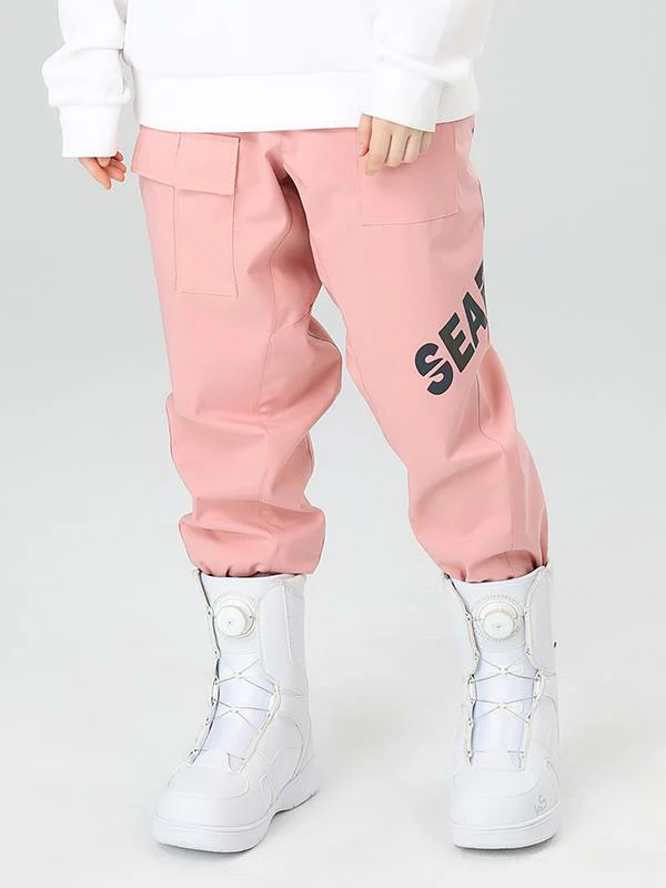 Women's Searipe Unisex Winter Discover Reflective Letters Snow Pants Ski Bibs - Image 9