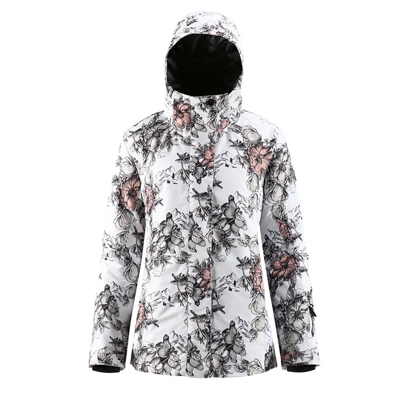 Women's SMN Mountain Freeze Colorful Print Waterproof Winter Snowboard Jacket - Image 11