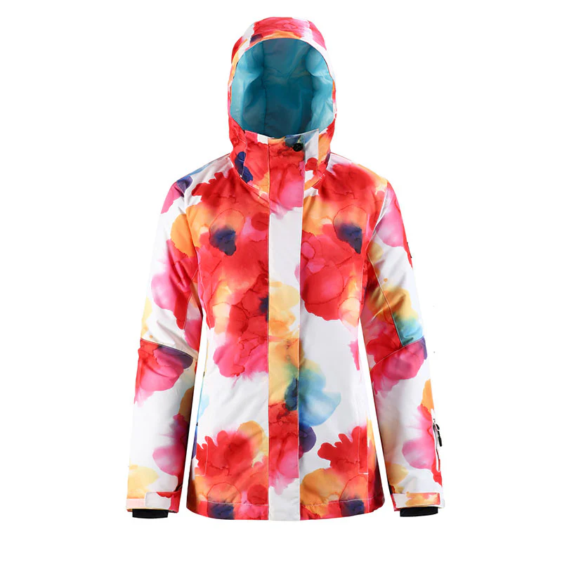 Women's SMN Mountain Freeze Colorful Print Waterproof Winter Snowboard Jacket - Image 14