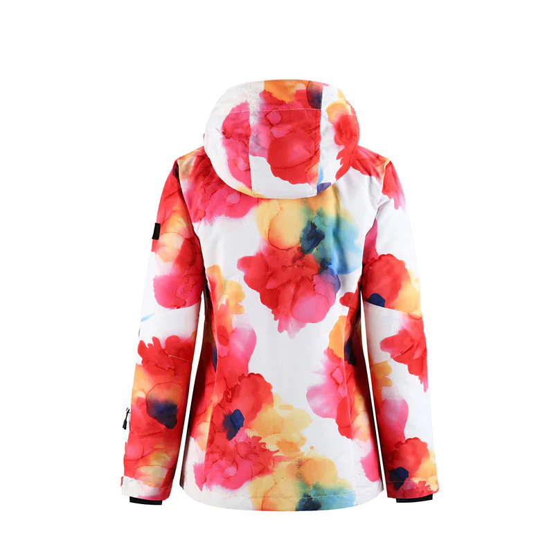 Women's SMN Mountain Freeze Colorful Print Waterproof Winter Snowboard Jacket - Image 15