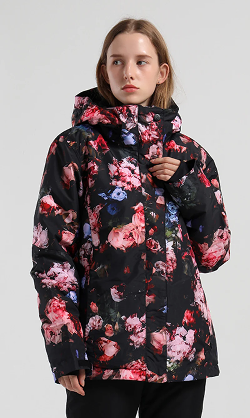 Women's SMN Mountain Freeze Colorful Print Waterproof Winter Snowboard Jacket - Image 4