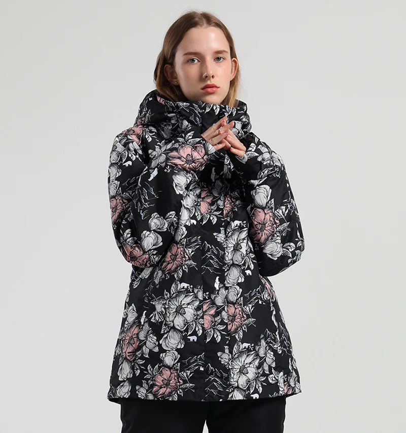 Women's SMN Mountain Freeze Colorful Print Waterproof Winter Snowboard Jacket - Image 7
