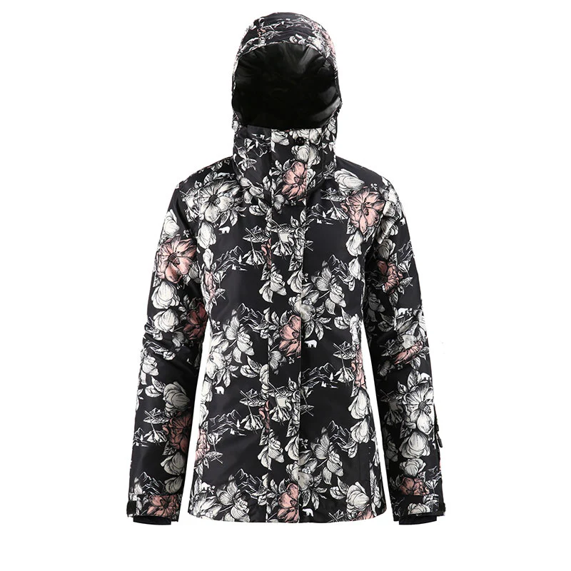 Women's SMN Mountain Freeze Colorful Print Waterproof Winter Snowboard Jacket - Image 8