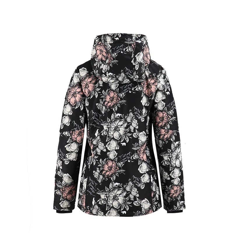 Women's SMN Mountain Freeze Colorful Print Waterproof Winter Snowboard Jacket - Image 9
