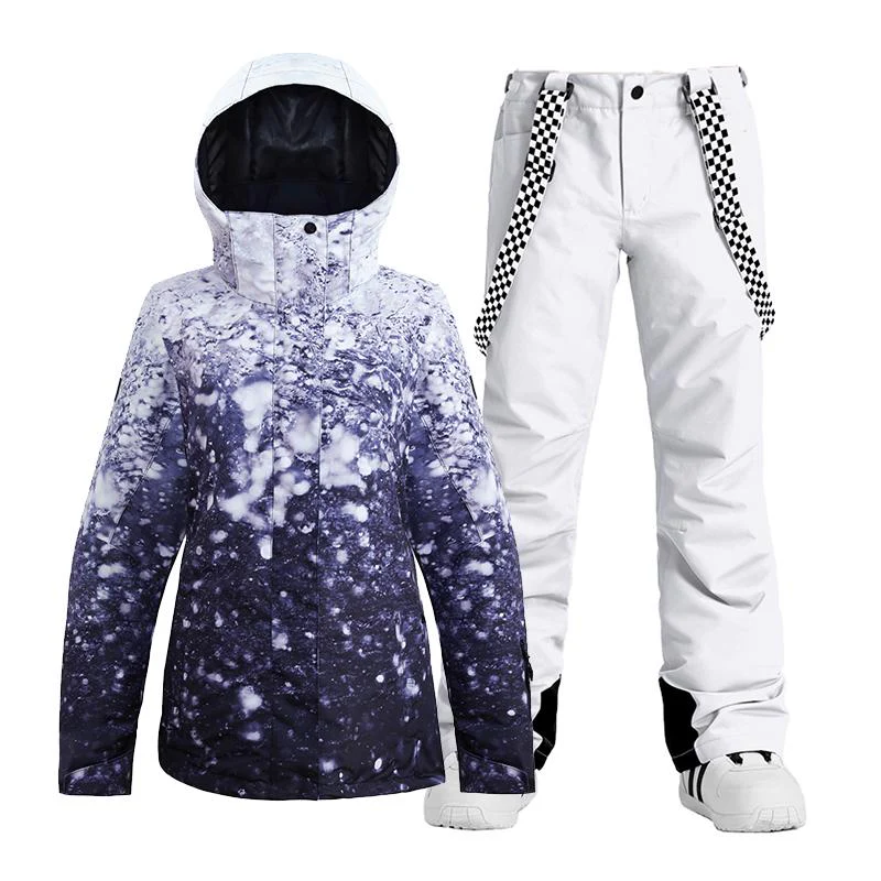 Women's SMN Mountain Freeze Colorful Print Waterproof Winter Snowboard Suit - Image 3