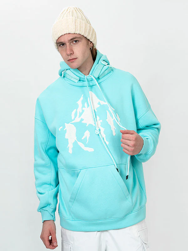 Women's Snowall Unisex Mountain Snowscape Water Resistant Hoodie - Image 4