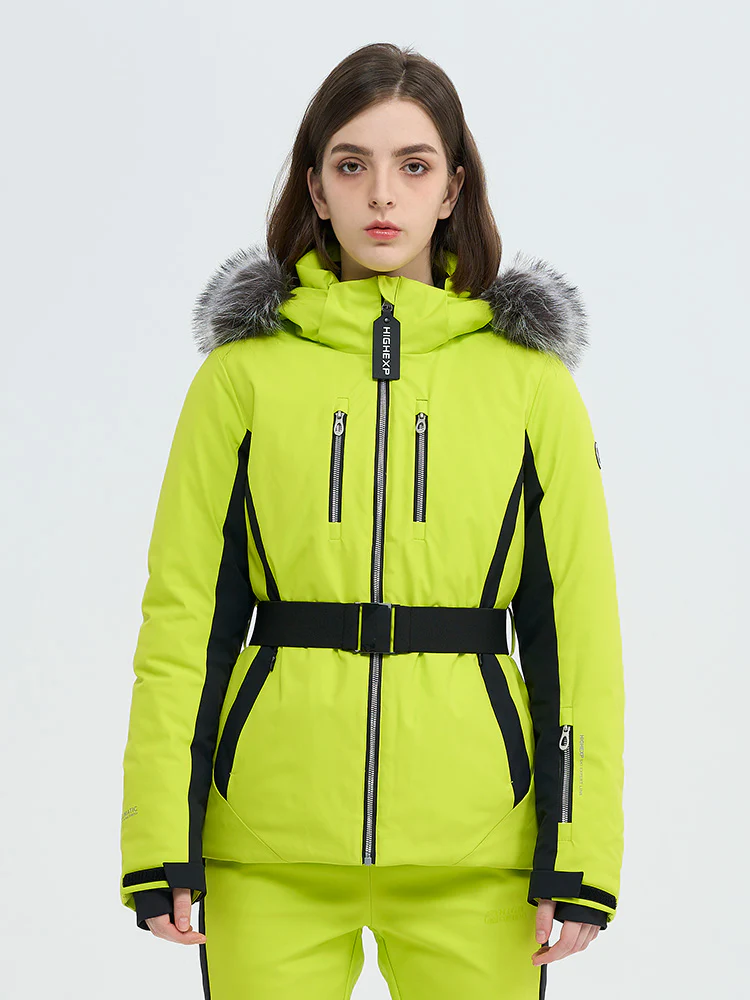 Women's SnowCharm Insulated Slim Down Ski Jacket with Detachable Fur - Image 10