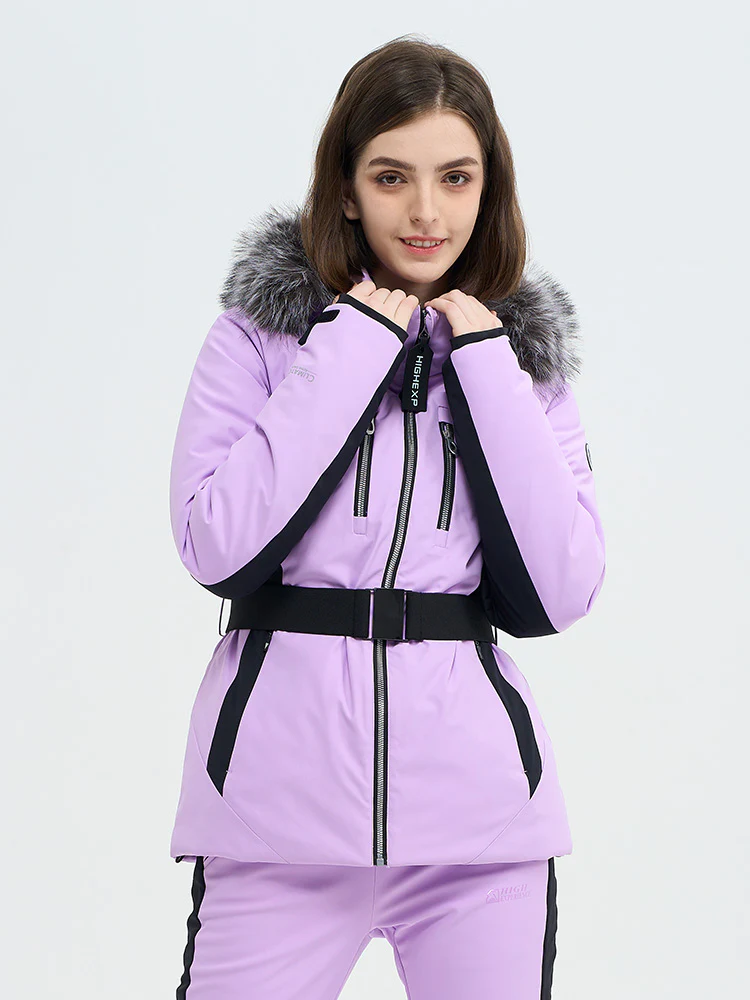 Women's SnowCharm Insulated Slim Down Ski Jacket with Detachable Fur - Image 5