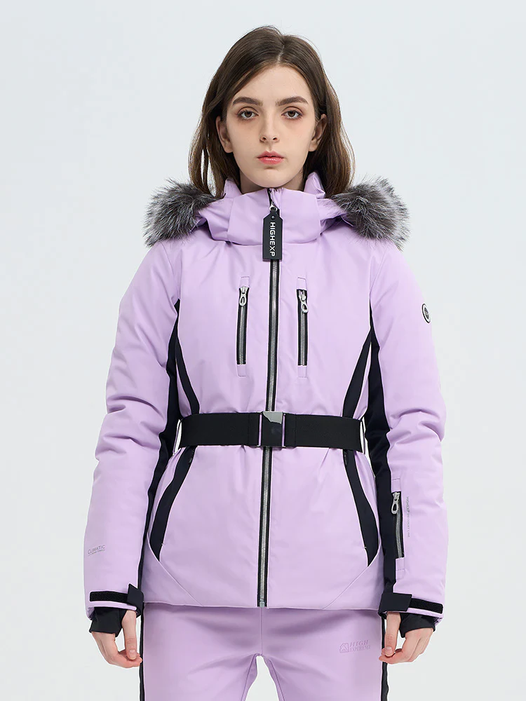 Women's SnowCharm Insulated Slim Down Ski Jacket with Detachable Fur - Image 6