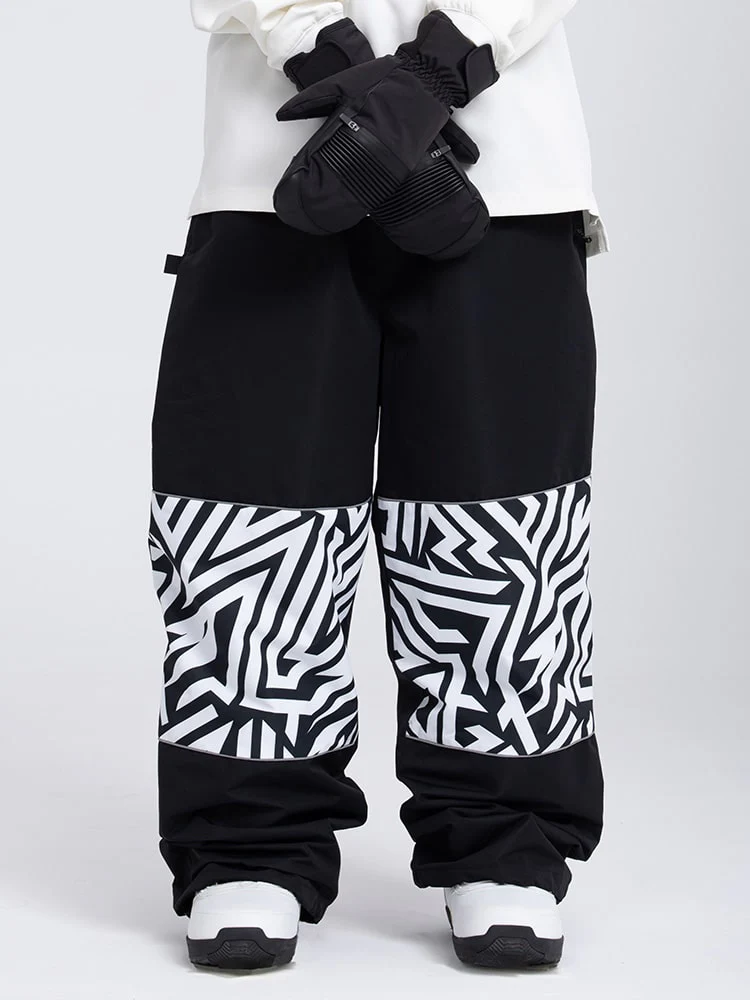 Women's Swaggy Knee Reflective Graphic Panel Cargo Snow Pants - Image 3