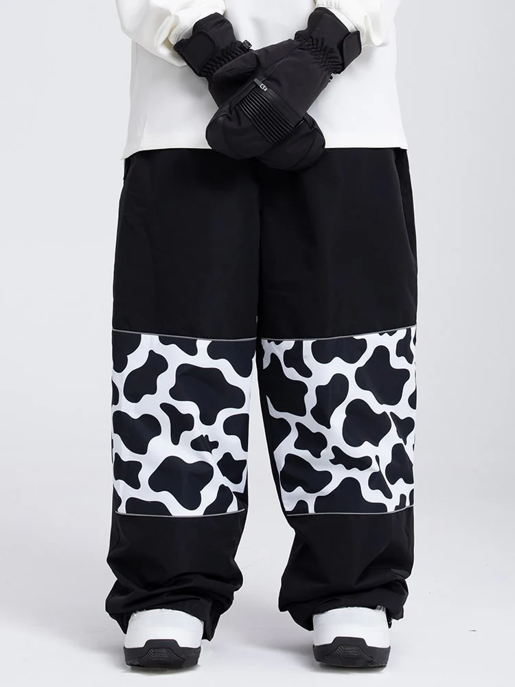 Women's Swaggy Knee Reflective Graphic Panel Cargo Snow Pants - Image 4