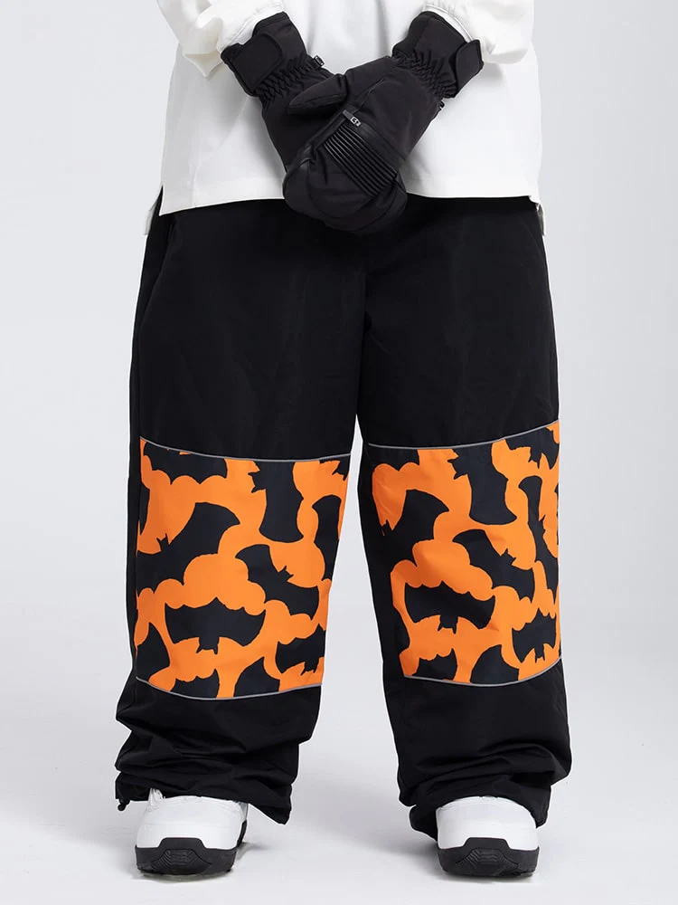 Women's Swaggy Knee Reflective Graphic Panel Cargo Snow Pants - Image 5