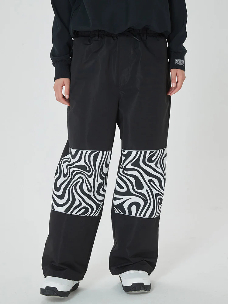 Women's Swaggy Knee Reflective Graphic Panel Cargo Snow Pants - Image 9