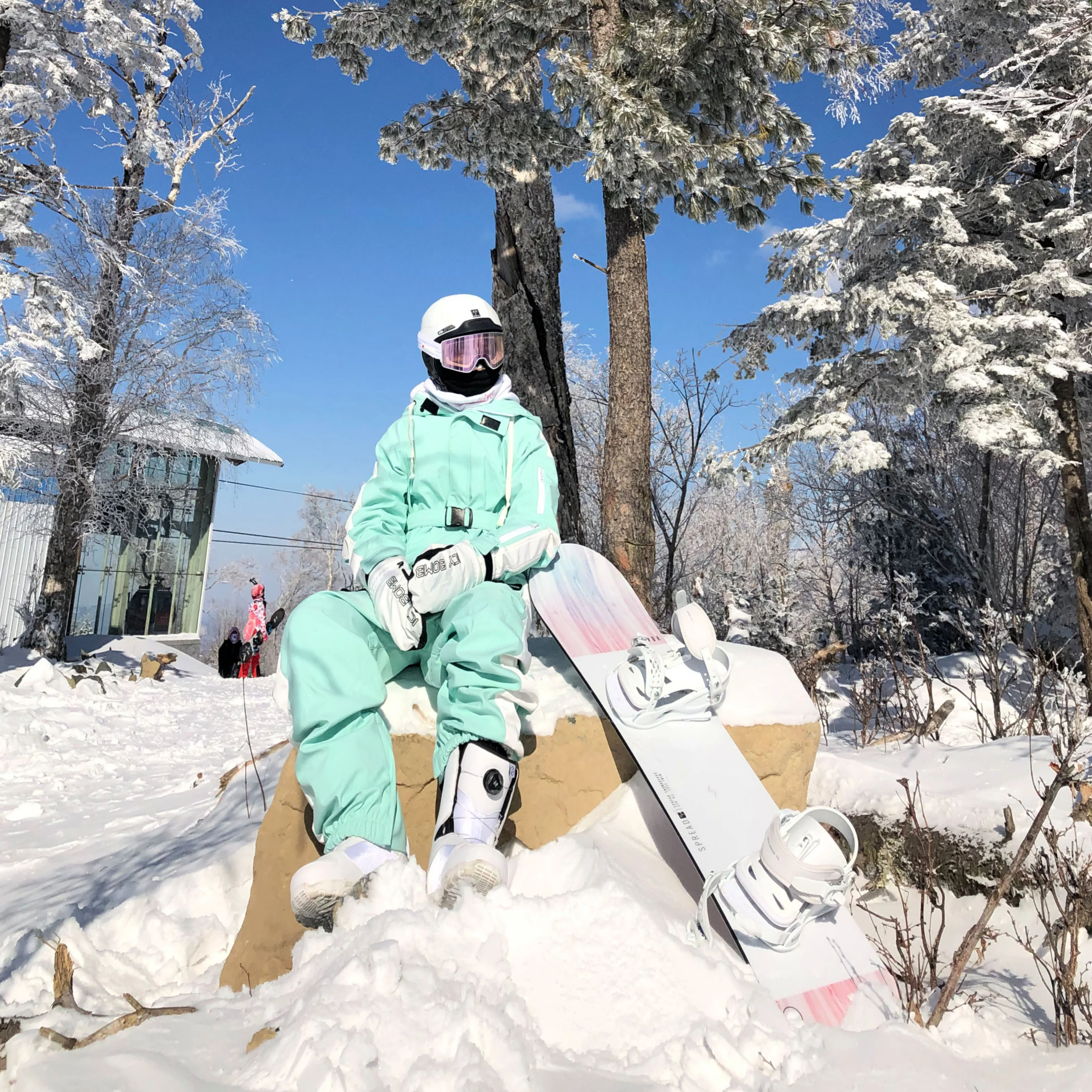 Women's Unisex North White Ice Slope Winter One Piece Snowsuit - Image 3