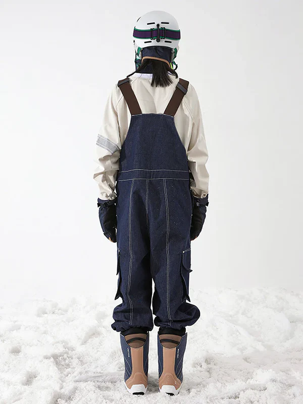 Women's Vector Dusk Denim Cargo Snow Bibs Pants - Image 3