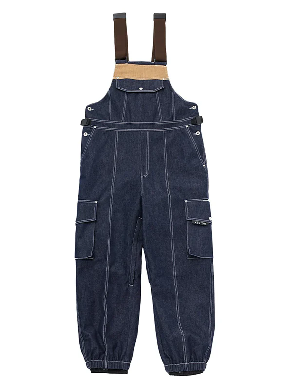 Women's Vector Dusk Denim Cargo Snow Bibs Pants - Image 4