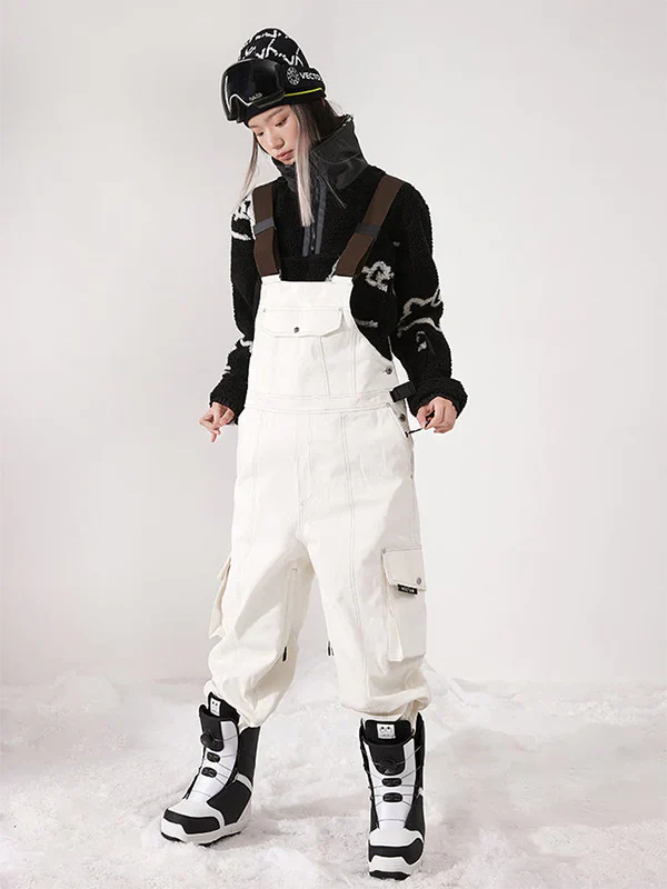 Women's Vector Dusk Denim Cargo Snow Bibs Pants - Image 6