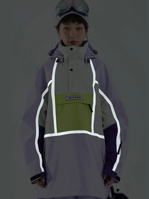 Women's Vector Unisex Reflective Colorful Winter Anorak Snow Jacket - Image 4