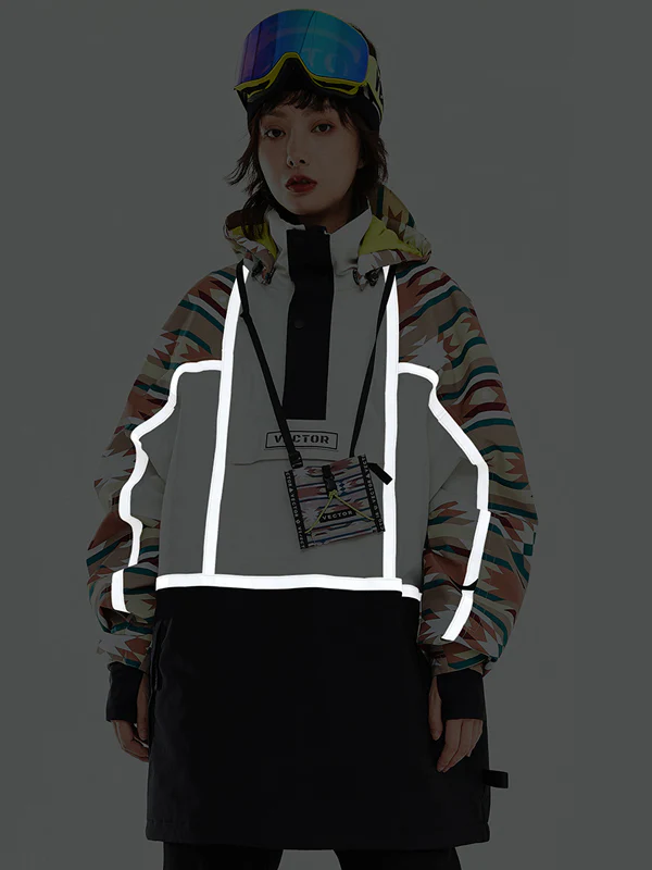 Women's Vector Unisex Reflective Colorful Winter Anorak Snow Jacket - Image 6