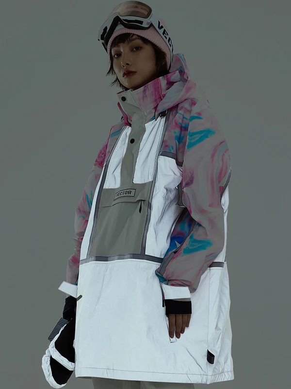 Women's Vector Unisex Reflective Colorful Winter Anorak Snow Jacket - Image 7